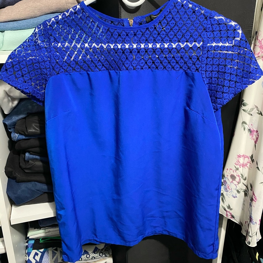 Royal blue blouse, size S